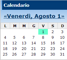 Immagine del blocco calendario